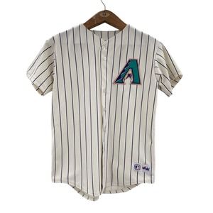 Vintage Arizona Diamondbacks Majestic Pinstripe Baseball Jersey Size Large